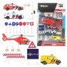 Toi-Toys Krankenwagen Hubschrauber Autos Strassenschilder-Set aus Metal Набор металлических дорожных знаков для вертолета скорой помощи