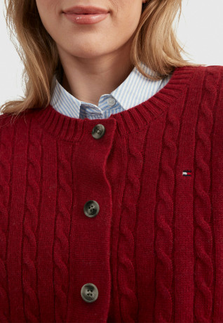 Tommy Hilfiger ADAPTIVE CABLE Cardigan regatta red АДАПТИВНЫЙ КАБЕЛЬ Кардиган регата красный