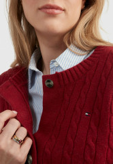 Tommy Hilfiger ADAPTIVE CABLE Cardigan regatta red АДАПТИВНЫЙ КАБЕЛЬ Кардиган регата красный
