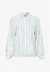 Tommy Hilfiger VERTICAL STRIPE Button-down blouse textured stripe ecru blue VERTICAL STRIPE Блузка на пуговицах фактурная полоса цвета экрю