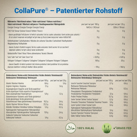 Wehle Sports Collagen pulver 500g, Коллаген гидролизованный порошок, тип I II III, поддержка суставов, кожи и мышц каждый день, без вкуса, Германия, 500г