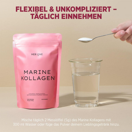 HER ONE Marine Collagen 150g, Морской коллаген гидролизат (Франция), 150г порошок, с медью