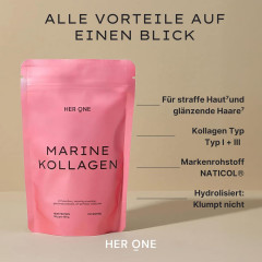 HER ONE Marine Collagen 150g, Морской коллаген гидролизат (Франция), 150г порошок, с медью