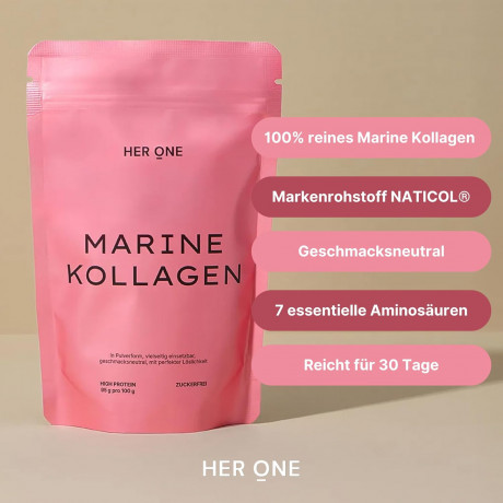 HER ONE Marine Collagen 150g, Морской коллаген гидролизат (Франция), 150г порошок, с медью