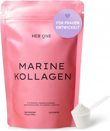 HER ONE Marine Collagen 150g, Морской коллаген гидролизат (Франция), 150г порошок, с медью