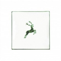 Gmundner Keramik Gmundner Keramik Gruner Hirsch Dessertteller / Fruhstucksteller 20x20x2,6 cm Десертная тарелка Gmundner Ceramics Green Deer / Тарелка для завтрака 20x20x2,6 см
