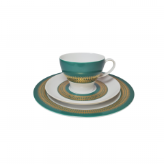 Thomas Чайное трио бело-зеленый фарфор с позолоченным узором, Германия, 1960-70гг.