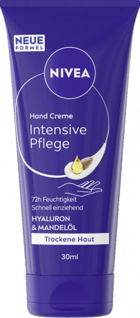 NIVEA Hand Creme Intensive Pflege, 30 ml, Нивеа Крем для рук, масло ши и миндальное масло, интенсивное питание, дорожный формат, 30 мл