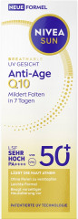 NIVEA SUN Breathable UV Gesicht Anti-Age Q10 LSF 50+, 40 ml, Нивеа Солнцезащитный крем для лица anti-age, SPF 50+, Q10, воздухопроницаемый, 40 мл