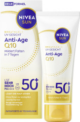 NIVEA SUN Breathable UV Gesicht Anti-Age Q10 LSF 50+, 40 ml, Нивеа Солнцезащитный крем для лица anti-age, SPF 50+, Q10, воздухопроницаемый, 40 мл