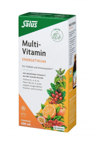 Salus Multi-Vitamin Energetikum 500ml, Тоник с 8 витаминами (Германия), 500 мл, на органических растительных экстрактах, без сахара, веган