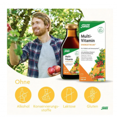 Salus Multi-Vitamin Energetikum 500ml, Тоник с 8 витаминами (Германия), 500 мл, на органических растительных экстрактах, без сахара, веган