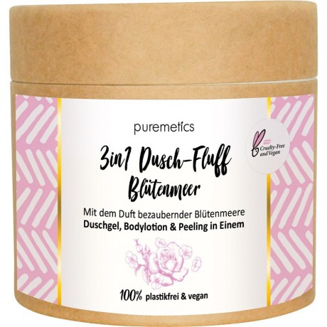 puremetics Zuckerpeeling Blutenmeer No8 3in1 Dusch-Fluff Сахарный пилинг Blutenmeer №8 Пух для душа 3в1