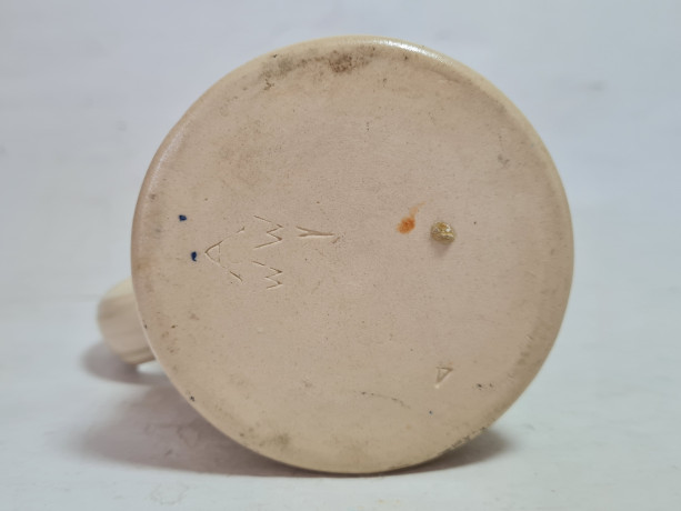 Набор пивных кружек винтажный W.Germany "Дети в саду", бежево-синий, керамика, 4 шт., 10 x 12 см, Германия, 1960-70гг.