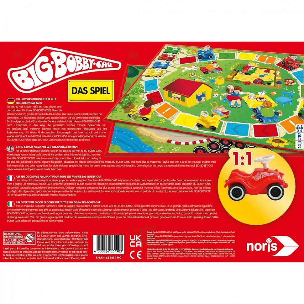 Купить Noris Das BIG Bobby Car Spiel Игра БОЛЬШАЯ машина Бобби в  интернет-магазине Diskontshop.eu Германия всего за 2 607 руб. в