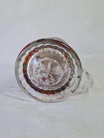 Немецкая пивная кружка винтажная BMF с крышкой, стекло / олово, 0.5 л, 18 см, Германия, 1960-70гг.