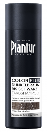 Plantur Color PLUS Black Shampoo, 200 ml, Тонирующий шампунь для постепенного маскирования седины на тёмно-каштановых и чёрных волосах, 200 мл