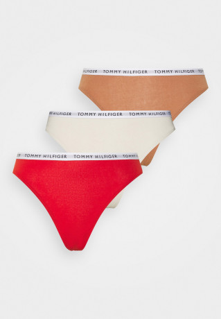 Tommy Hilfiger THONG 3 PACK Thong feather white/copper canyon/empire НАБОР 3 КОМПЛЕКТА ТРЕНАЖЕЙ Стринги белый перо/медный каньон/империя