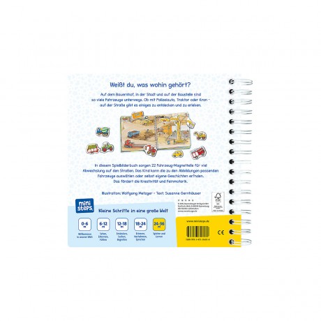 Ravensburger ministeps® Wer fahrt wohin? mit 22 Magnetteilen ministeps® Кто куда? с 22 магнитными частями