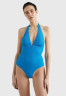 Tommy Hilfiger HALTER ONE PIECE Swimsuit shocking blue КОМБИНЕЗОН HALTER Купальник шокирующий синий