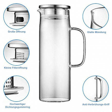 TOPMELON TOPMELON Wasserkocher Glaskessel, Wasserkocher mit Deckel und Teekannen, 1 l  Чайник TOPMELON стеклянный, чайник с крышкой и чайниками, 1 л