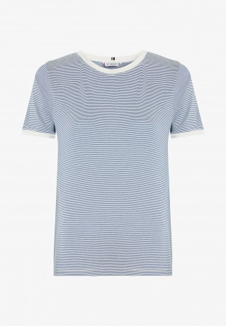 Tommy Hilfiger STRIPE Print T-shirt ultra blue ecru breton stp ПОЛОСКА Футболка с принтом ультра синий экрю бретон стп