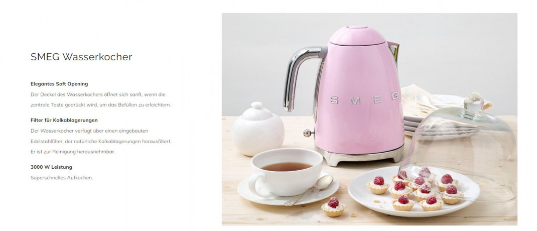 SMEG SMEG Wasserkocher SMEG Wasserkocher mit Temperatureinstellung 50-100°C Edelstahl Kocher, 2400,00 W, 360°Basis elektrischer Wasser Kocher mit Temperatureinstellung Metall Чайник SMEG Чайник SMEG с регулировкой температуры 50-100°C Плита из нержавеюще