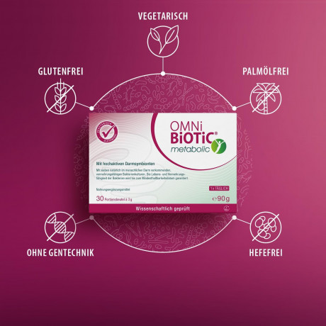 OMNI BIOTIC metabolic 30st, Комплекс бактерий 7 штаммов Омни Биотик Метаболический для здоровья кишечника и котроля веса, 30 саше