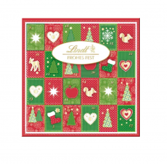Lindt Frohes Fest Mini Tisch 115g х 3STK, Адвент календарь 2025, 24 сладких сюрприза, 115 грамм x 3 штуки