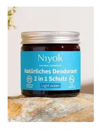 Niyok 2 in 1 Deodorant Creme Anti-Transpirant: Light ocean 40ml, Дезодорант-крем 2 в 1 Light ocean, 40 мл, без спирта и алюминия, Германия