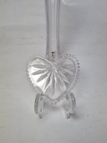 Шкатулка винтажная Joska Waldglashutte Bodenmais в виде сердца, хрусталь, 7 x 6 x 2,5 см, Германия, 1960-70гг.