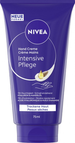 NIVEA Hand Creme Intensive Pflege, 75 ml, Нивеа Крем для рук, масло ши и миндальное масло, интенсивное питание, 75 мл
