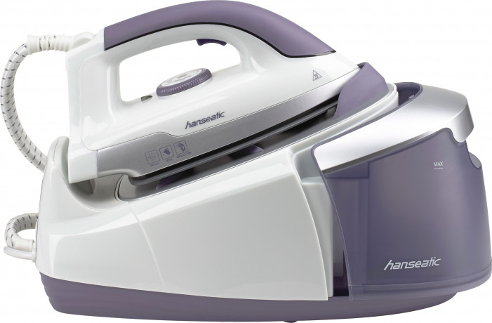 Hanseatic Hanseatic Dampfbugelstation 85489695, 1200 ml Wassertank, Keramiksohle  Ганзейская паровая гладильная станция 85489695, резервуар для воды 1200 мл, керамическая подошва