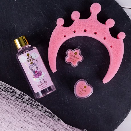 ACCENTRA Little Princess Geschenkbox mit Schwamm Krone und Schaumbad Подарочная коробка Little Princess с короной из губки и пеной для ванны