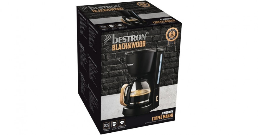 Bestron Bestron ACM900BW, Filtermaschine schwarz/holz schwarz, holz Bestron ACM900BW, фильтр-машина черный/дерево