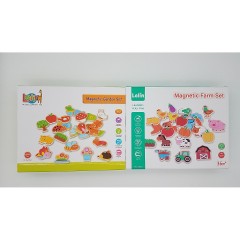 Lelin Holzspielzeug Magnet-Set 48 tlg. Набор деревянных игрушечных магнитов 48 шт.