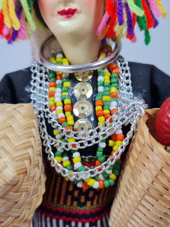 Фигурка винтажная Im Stil Gabriele Stemmler "Женщина в этническом костюме с 3 корзинами", 26 см, Германия, 1960-70гг.