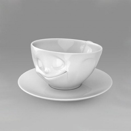 Fiftyeight Products TV Tassen Kaffeetasse weiss glucklich 0,20 L Чашки TV кофейная чашка белая happy 0,20 л