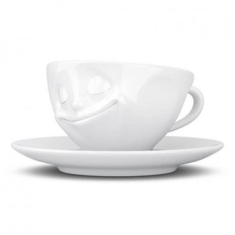 Fiftyeight Products TV Tassen Kaffeetasse weiss glucklich 0,20 L Чашки TV кофейная чашка белая happy 0,20 л