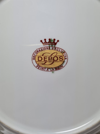 Depose Декоративная тарелка  с позолоченным узором по ободку "Букет цветов", 19см, Италия, 1970-80гг.