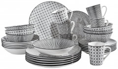 NOVEL Novel Kombiservice 30-tlg. TOKYO schwarz/weiss Роман комбинированный сервиз 30 шт. ТОКИО