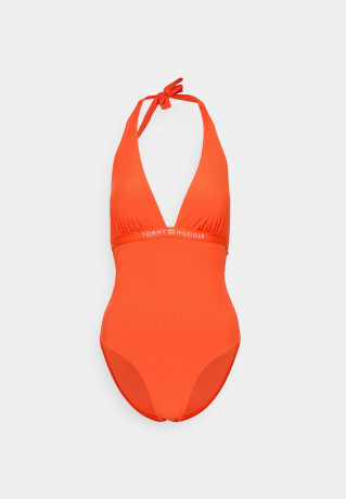 Tommy Hilfiger HALTER ONE PIECE Swimsuit deep orange КОМБИНЕЗОН HALTER Купальник темно-оранжевый
