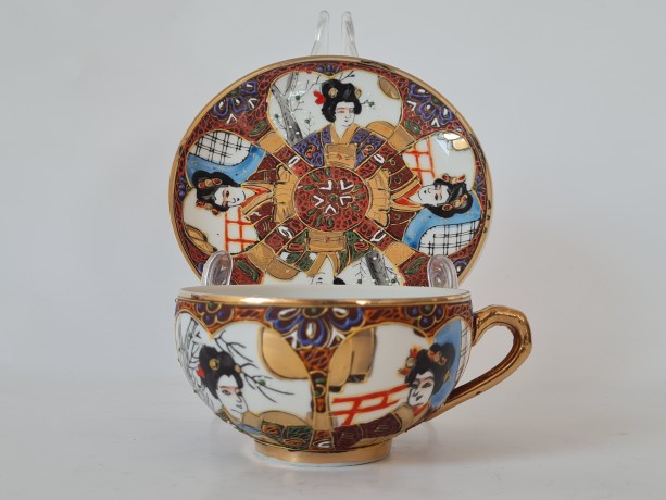 Японский фарфоровый сервиз для чайной церемонии,обильная позолота и  Япония, 1960гг.