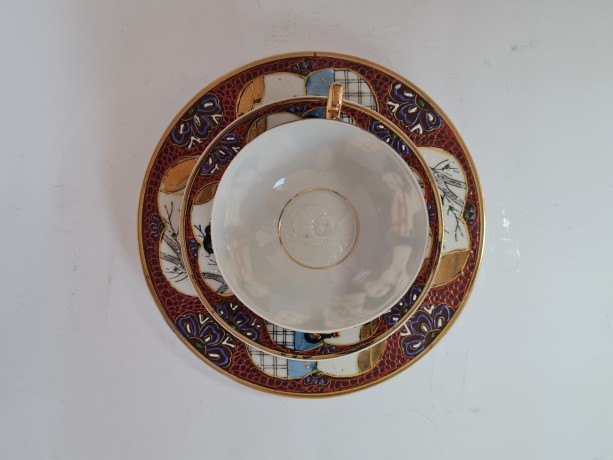 Японский фарфоровый сервиз для чайной церемонии,обильная позолота и  Япония, 1960гг.