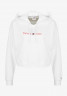 Tommy Hilfiger CROPPED Hoodie white УКОРОЧЕННЫЕ — Толстовка с капюшоном белый