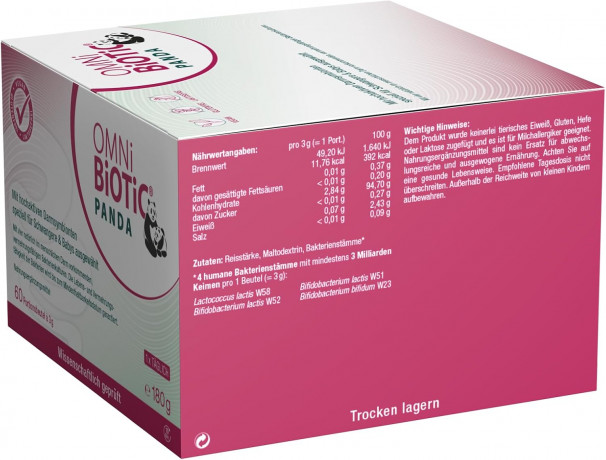 OMNI-BIOTIC Panda 60st, Пробиотик Омни-биотик Панда для беременных женщин и детей с рождения, 4 штамма полезных бактерий, 60 саше х 3г