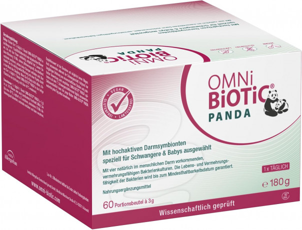 OMNI-BIOTIC Panda 60st, Пробиотик Омни-биотик Панда для беременных женщин и детей с рождения, 4 штамма полезных бактерий, 60 саше х 3г