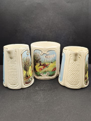 Набор винтажный из молочников и сахарниц &quot;Охота&quot;, 5 молочников, 3 сахарницы, керамика, Франция, 1960-70гг.