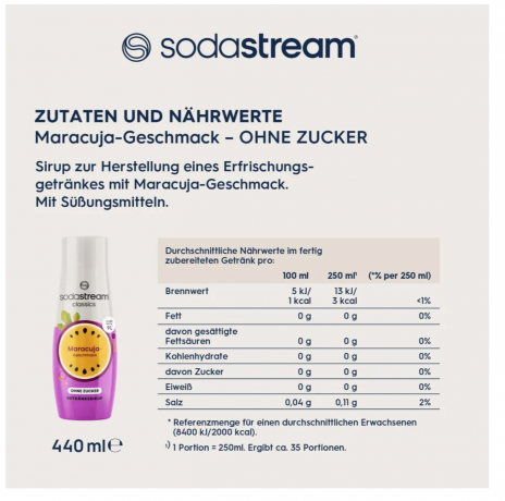 SodaStream Sirup Maracuja 330ml x 3stk, Сироп для напитков со вкусом маракуйи Набор 3 шт х 440 мл 