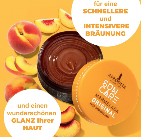 Afrodita Cosmetics Sun Care Marmelada Tanning Accelerator, Бальзам для быстрого и интенсивного загара, с 100% органическим кокосовым маслом, маслом карите и маслом какао, 200мл